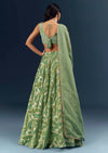 Spa Green Banarasi Silk Bridesmaid Lehenga With Heavy Hand Embroidery