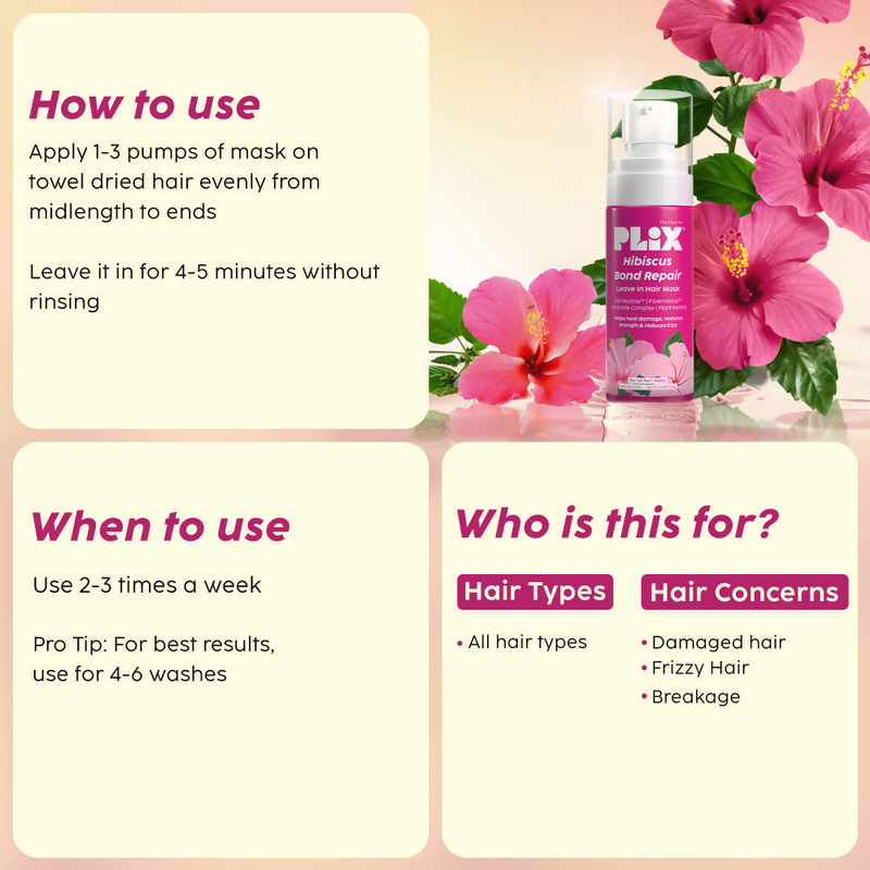PLIX The Plant Fix Hibiscus Bond Repair Leave In Hair Mask