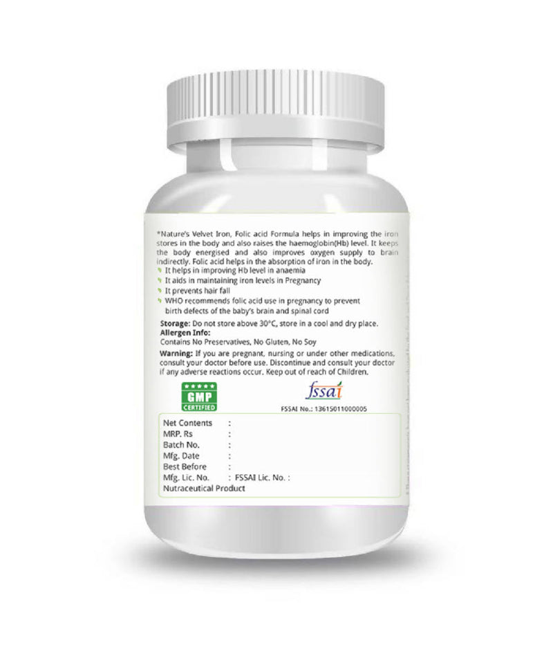 Nature's Velvet Iron, Folic Acid & Zinc Softgels