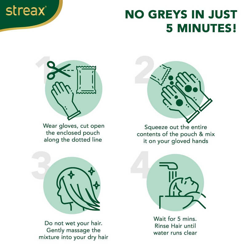 Streax Insta Shampoo Hair Colour for Women & Men, Dark Brown 3