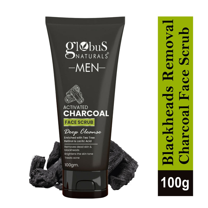 Globus Naturals Anti Pollution & Anti Acne Detox Charcoal Face Scrub for Men