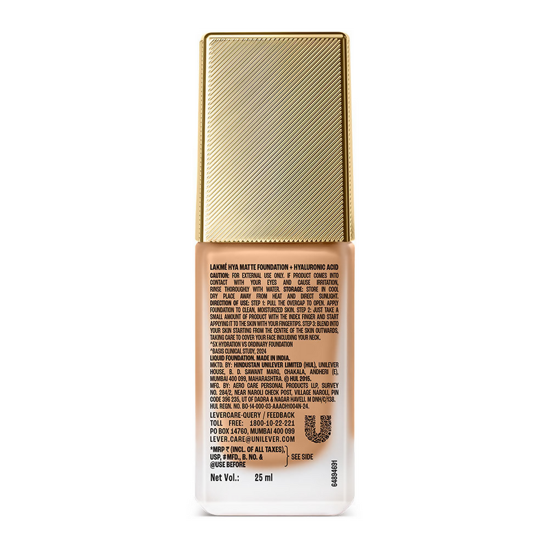 Lakme 9to5 Hya Matte Foundation + Hyaluronic Acid - Warm Wood