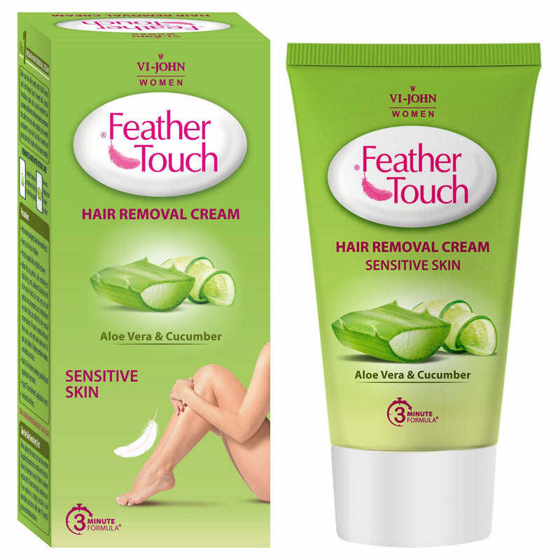 VI-JOHN Feather Touch Cucumber & Aloevera Hair Removal Cream for Women for Sensitive Skin Suitable for Legs, Underarms, Bikini Line, Arms