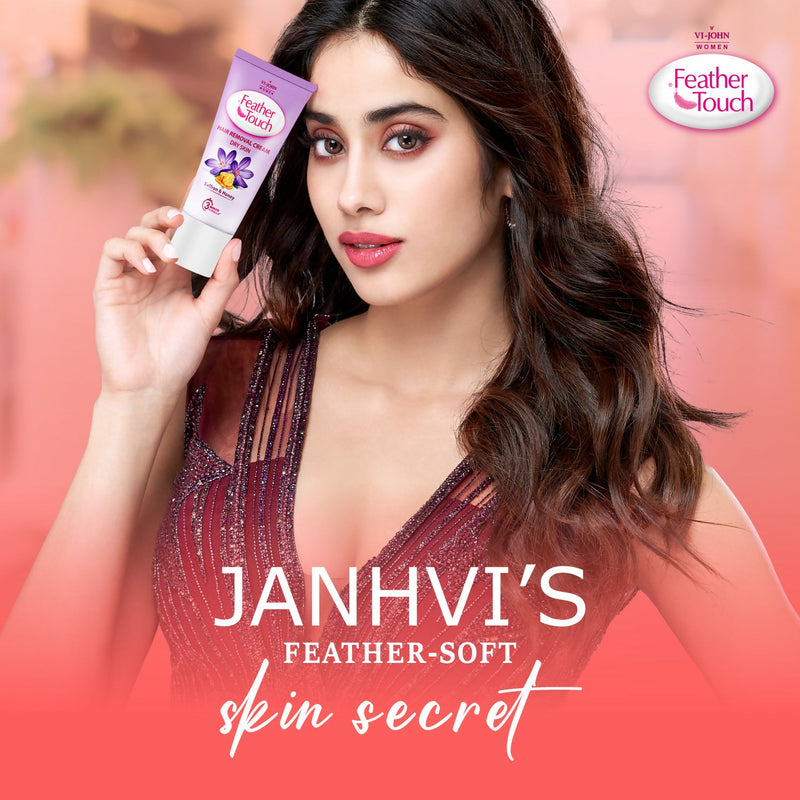 VI-JOHN Feather Touch Saffron & Honey Hair Removal Cream for Women for Dry Skin, Suitable for Legs, Underarms, Bikini Line, Arms