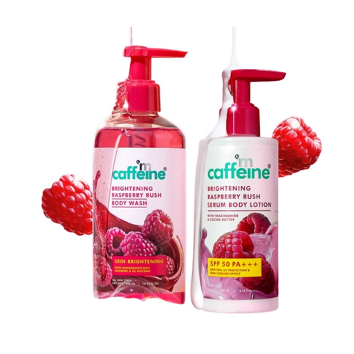 mCaffeine Brightening Raspberry Rush Body Wash & Serum Lotion