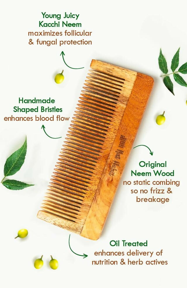 Nat Habit Fine Tooth Kacchi Neem Styling Comb