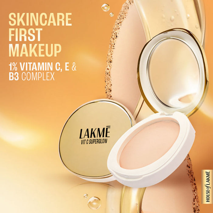 Lakme Vitamin C Superglow Skin Perfecting Compact with 1 % Vit C - Walnut