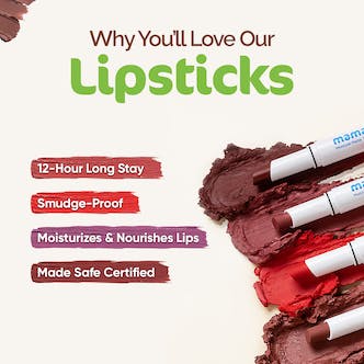 Mamaearth Moisture Matte Long Stay Lipstick-Melon Red - Limited Time Offer