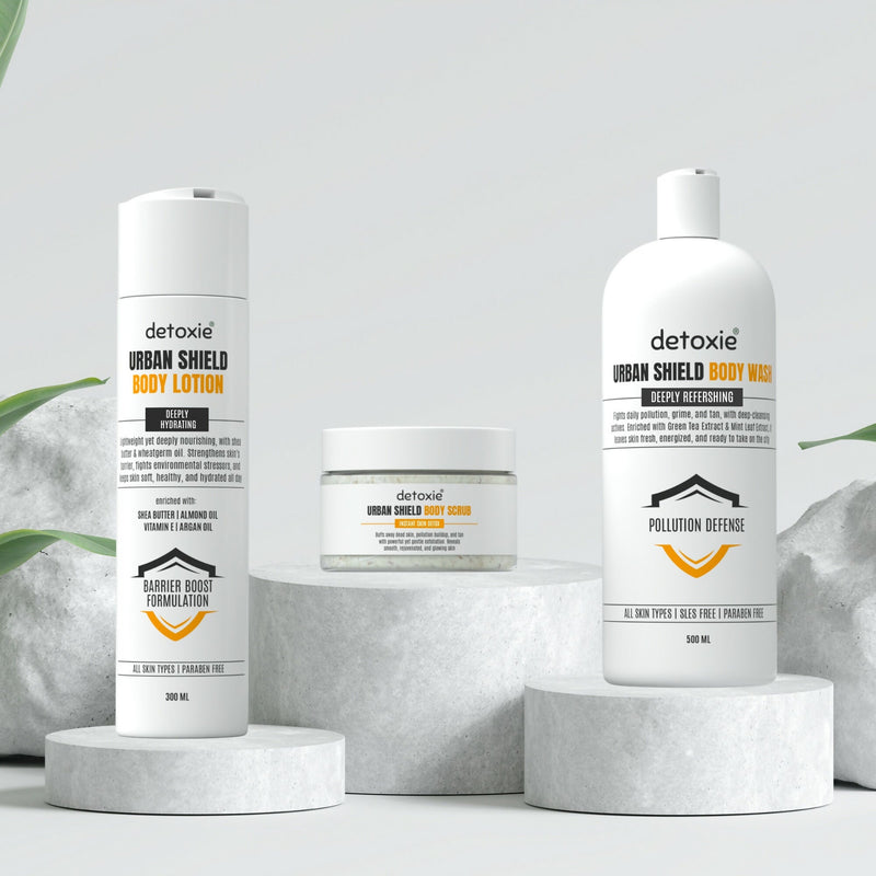 Detoxie Body Wash Lotion & Scrub Combo - Urban Shiled