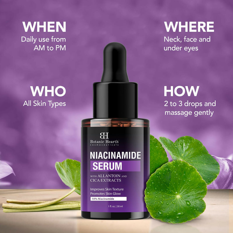 Botanic Hearth 10% Niacinamide Face Serum Minimize Pores, Correct Dark Spots, Even Skin Tone
