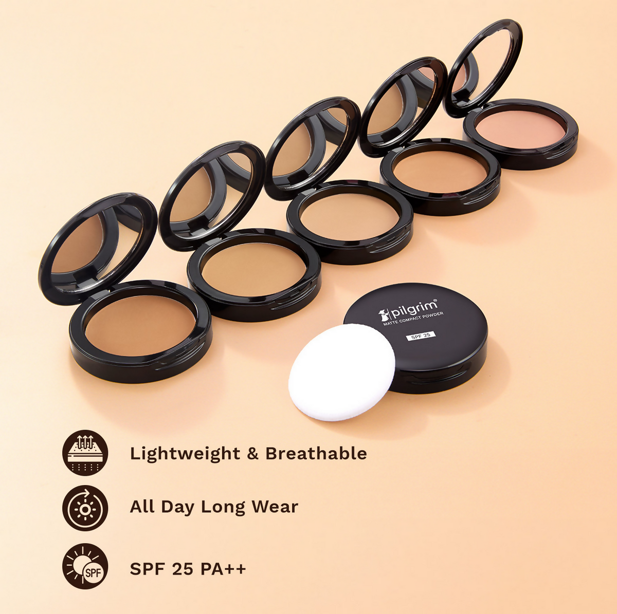 Pilgrim Matte Finish Compact Powder With SPF 25 - Ivory-05