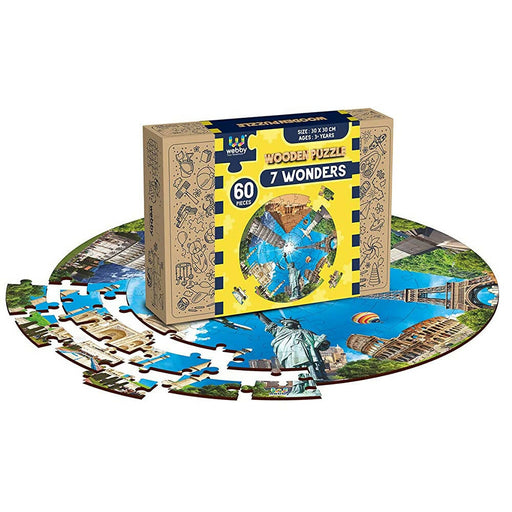 Webby Wooden Seven Wonders of The World Jigsaw Puzzle-60 Pcs