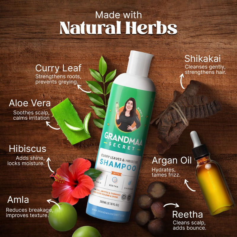 Nidhi'S Grandmaa Secret Curry Leaf & Hibiscus Shampoo