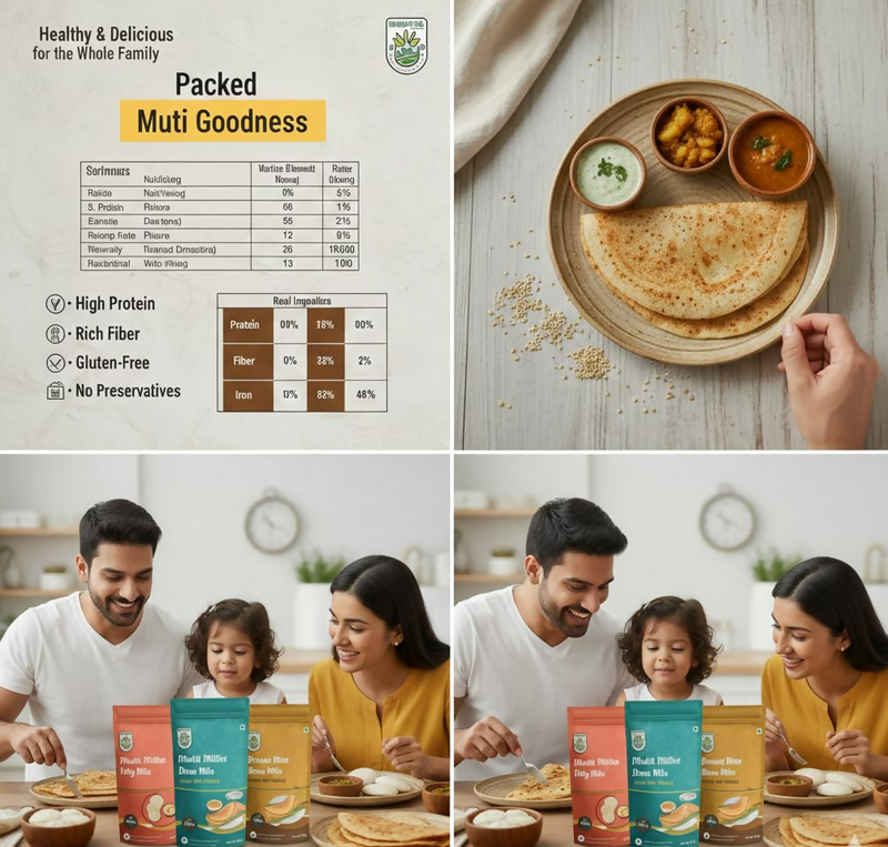 Sreshta Farms Millet Instant Breakfast Mix Combo