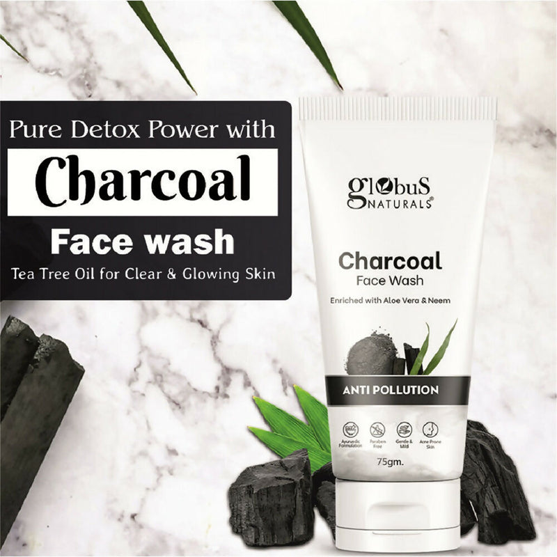 Globus Naturals Anti Pollution Charcoal Face Wash