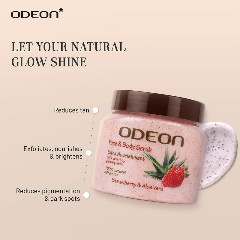 Odeon Strawberry & Aloe Vera Face and Body Scrub