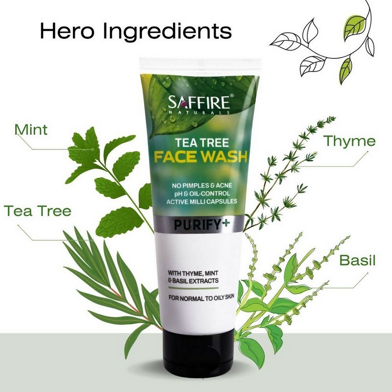 Saffire Naturals Tea Tree Purifying & Cleansing Face Wash