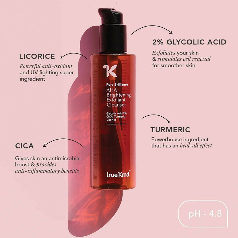 True Kind Pure Brilliance Aha Brightening Exfoliant Cleanser