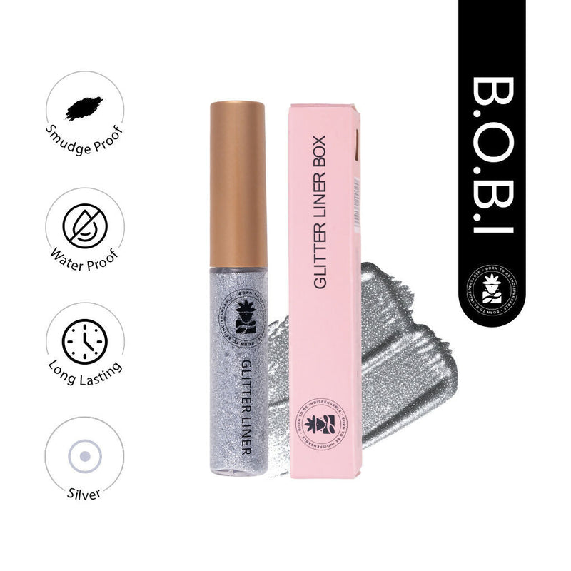 BOBI Glitter Eyeliner Silver Diamond Sparkle Finish