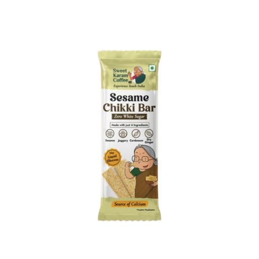 Sweet Karam Coffee White Sesame Chikki Bar (Zero White Sugar)