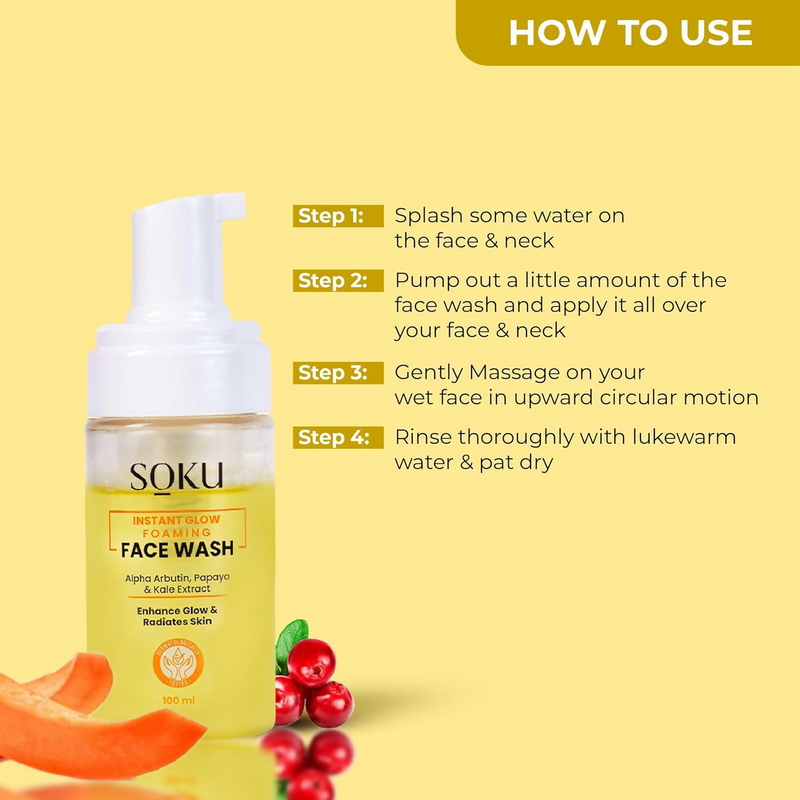 SOKU Instant Glow Foaming Face Wash