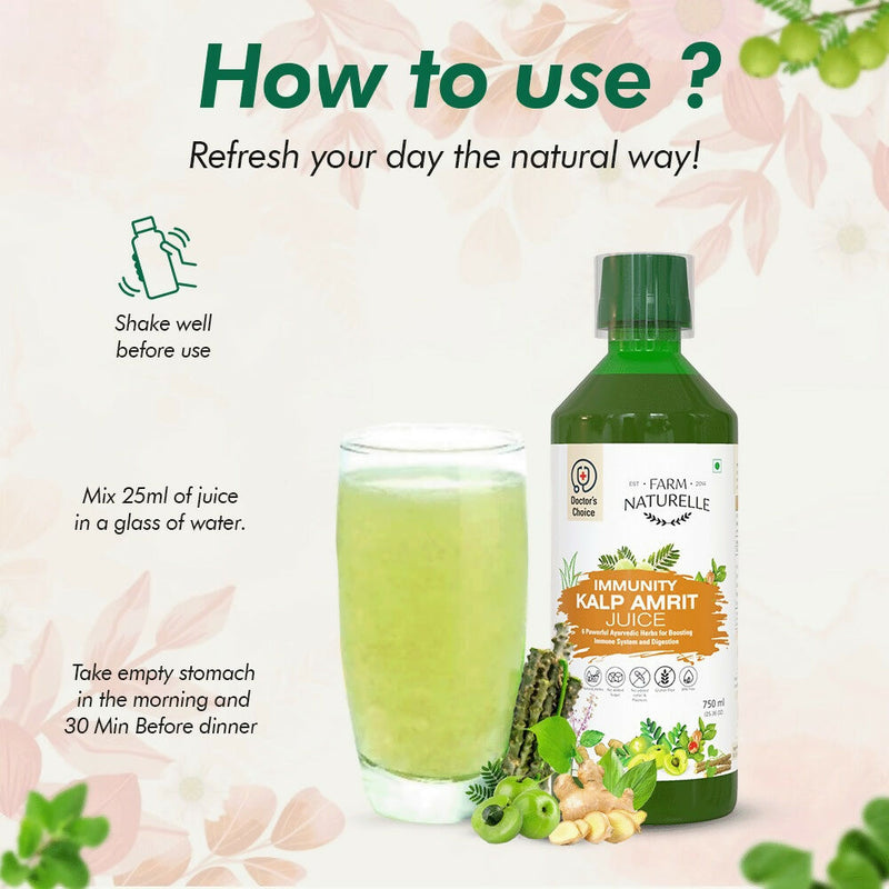 Farm Naturelle Immunity Kalp Amrit Juice - Strong Herbal Blend