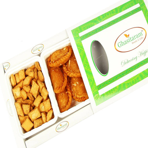 Ghasitaram Holi Gifts: Gujiya and Shakarpara Hamper