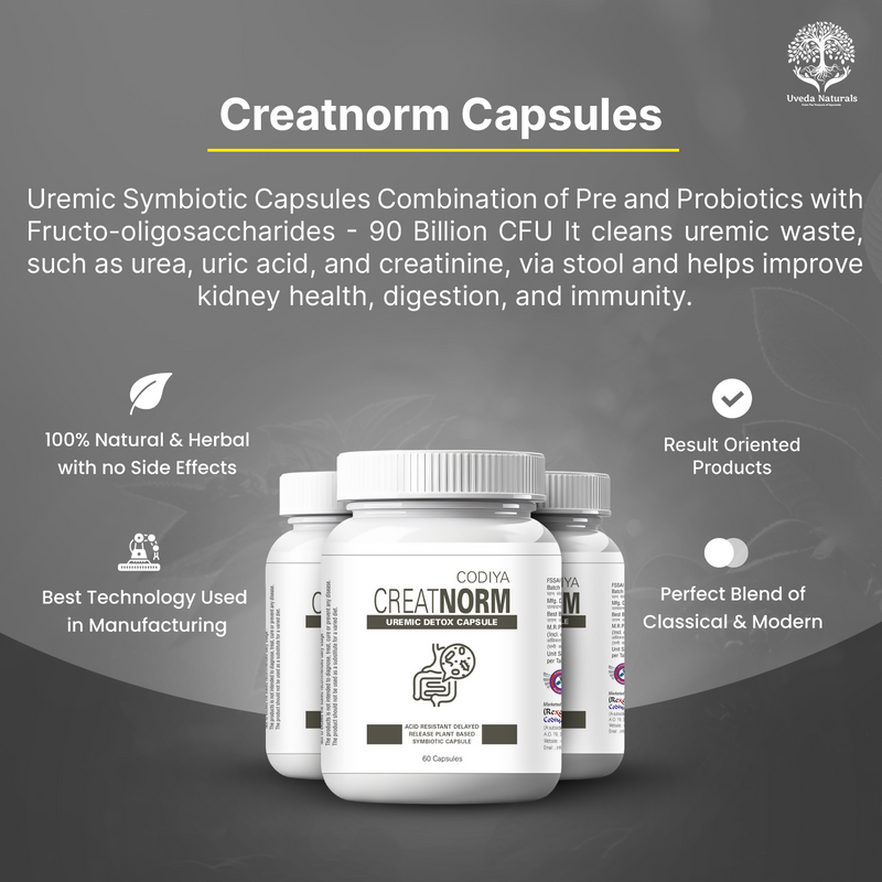 Uveda Naturals Creatnorm Capsules - 90 Billion Spores Probiotic & Prebiotic Formula