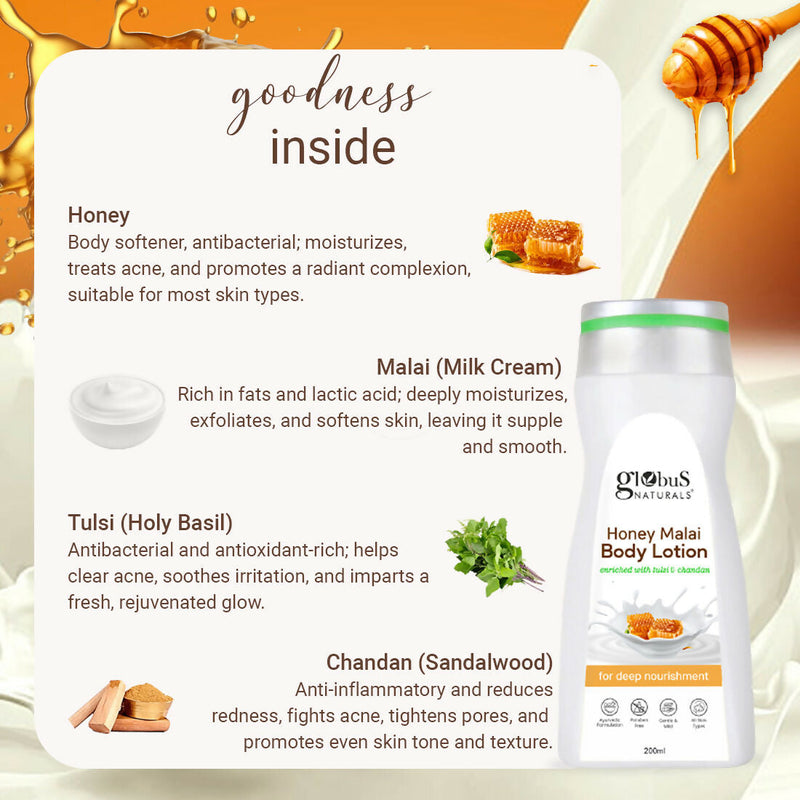 Globus Naturals Honey Malai Body Lotion