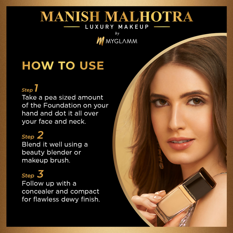 MyGlamm Manish Malhotra Beauty Skin Awakening Foundation - Nude Beige