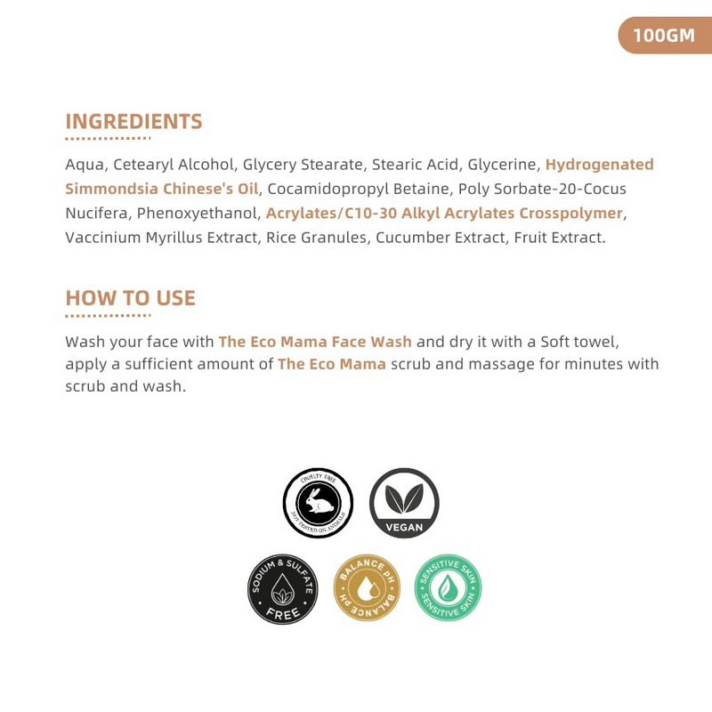 The Eco Mama Rice Granules With Cucumber Face Scrub