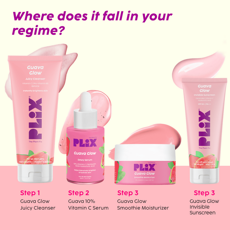 PLIX The Plant Fix Guava Glow Juicy Cleanser For Skin Brightening With Vitamin C