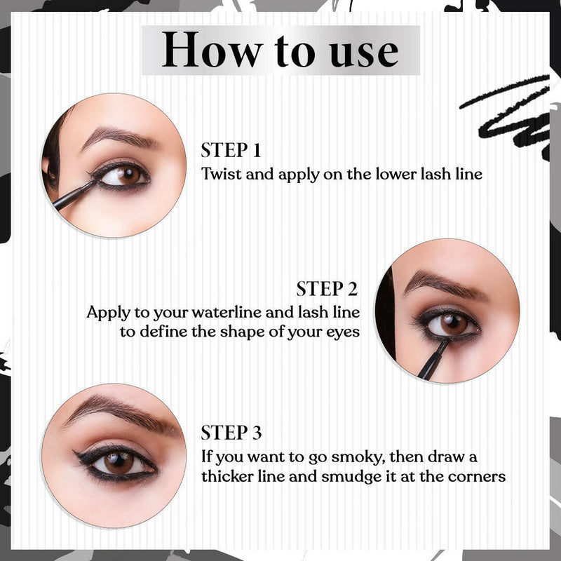 The Natural Wash Eyecatchy Longstay Intense Kajal Black Pearl | Smudge-proof | Waterproof | 12hr Wear