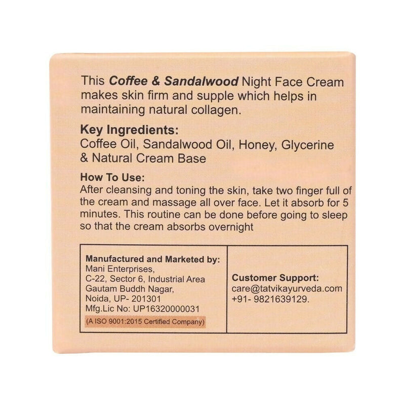 Tatvik Ayurveda Lavanya Night Face Cream (Coffee & Sandalwood)