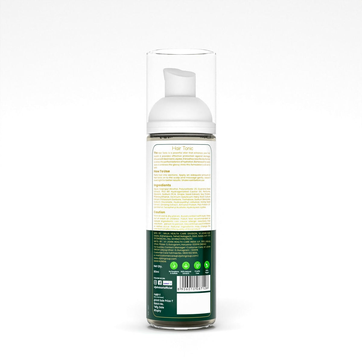 VI-JOHN Prakritik Hair Growth Tonic Prevents greying & dullness Made with 100% Natural Bio Actives