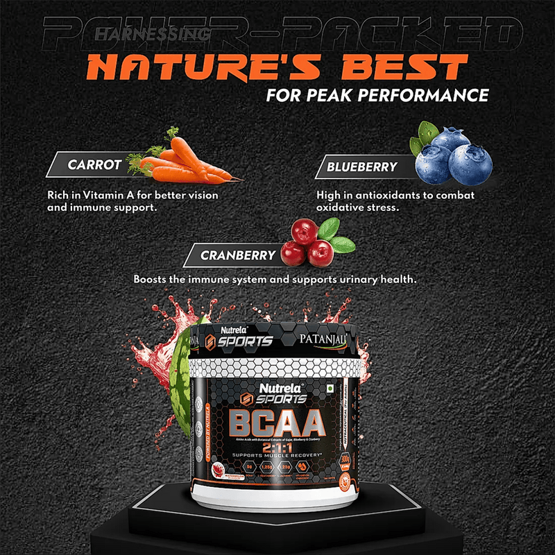 Patanjali Nutrela Sports BCAA Powder (Watermelon Flavour)