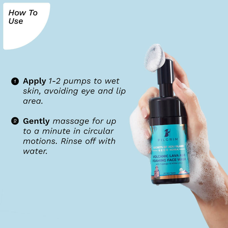 Pilgrim Volcanic Lava Ash Foaming Face Wash with Brush - Limited Time Offer