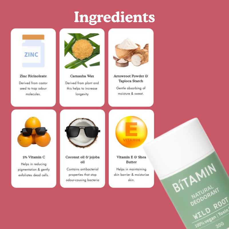 Bitamin Wild Root Natural Deodorant Roll On