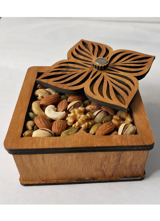 Wood estate Wooden Decor Boxes, Gift Boxes For Home Small Return Gifts Box Empty Container For Dry Fruits Return Gift (Pack Of 1)
