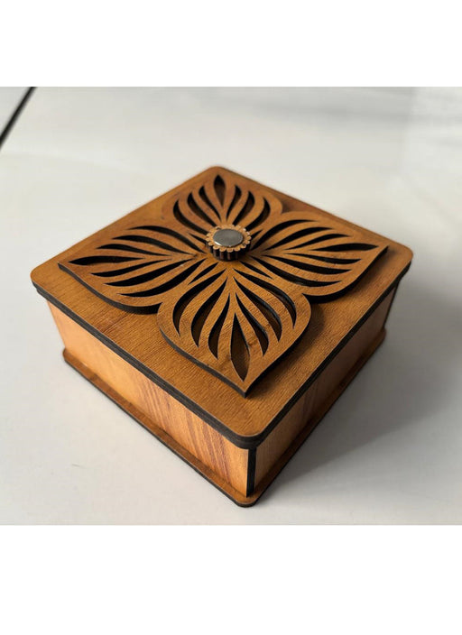 Wood estate Wooden Decor Boxes, Gift Boxes For Home Small Return Gifts Box Empty Container For Dry Fruits Return Gift (Pack Of 1)