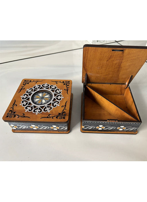 Wood estate Wooden Decor Boxes, Gift Boxes For Home Small Return Gifts Box Empty Container For Dry Fruits Return Gift (Pack Of 2)
