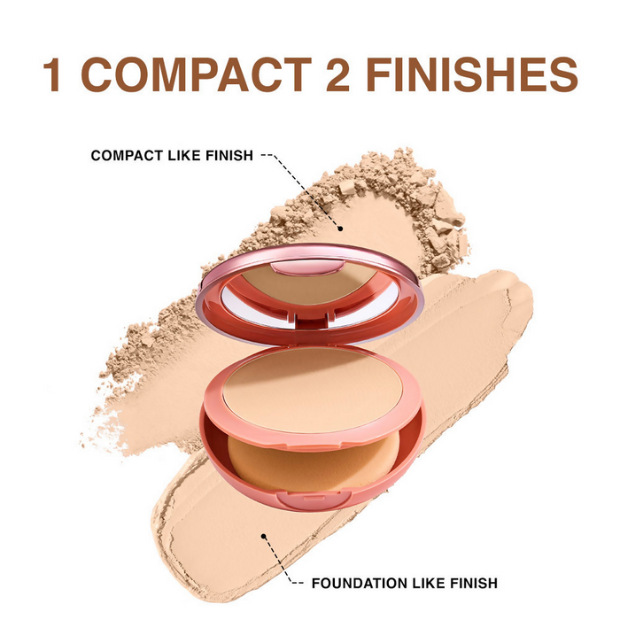 Lakme 9 To 5 Unreal Dual Cover Pressed Powder, 2 In 1 Compact + Foundation - 10 Ivory