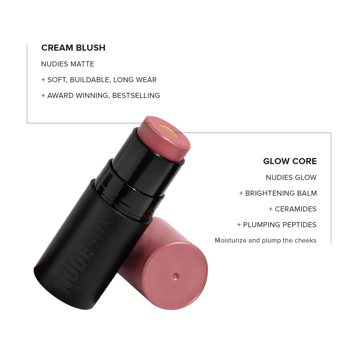 Nudestix Nudies Matte + Glow Core All Over Face Blush - Pink Ice