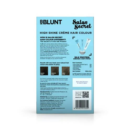 BBlunt Salon Secret High Shine Crème Hair Colour - Natural Black - Limited Time Offer