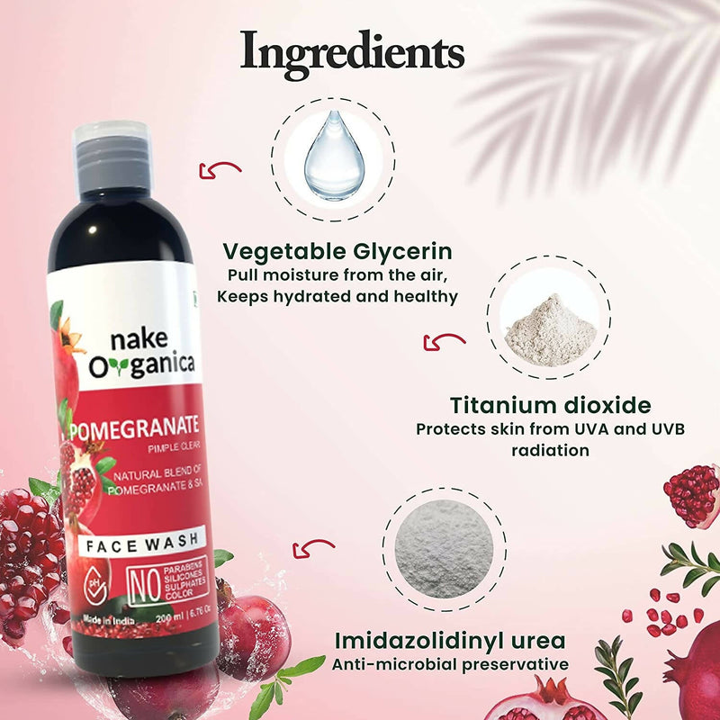 Nake Organica Pomegranate Pimple Clear Face Wash
