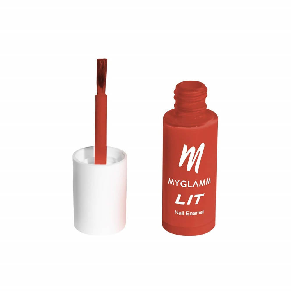 MYGLAMM LIT Flawless Finish Nail Enamel - Boi Bye - Stunning Red (7 Ml)
