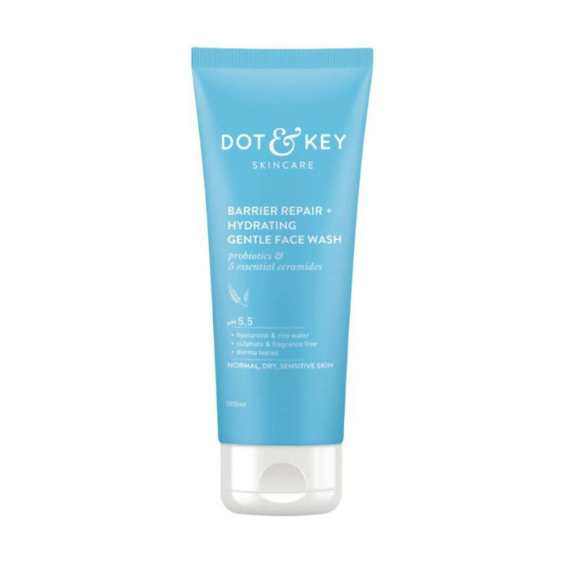 Dot & Key Barrier Repair Hydrating Gentle Face Wash For Dry, Normal & Sensitive Skin With Hyaluronic & Rice Water