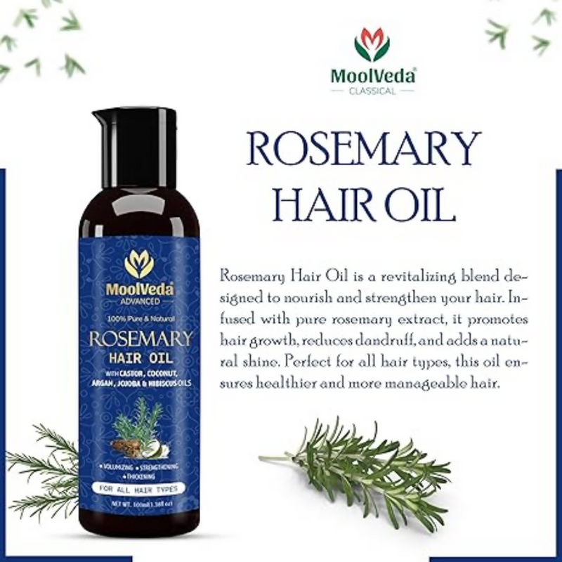 Moolveda 100% Pure Rosemary Hair Oil for Hair Growth