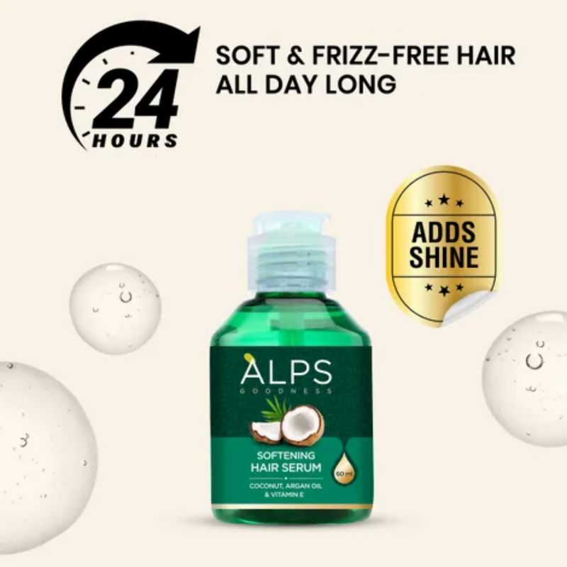 Alps Goodness Softening Hair Serum with Coconut, Argan Oil & Vitamin E