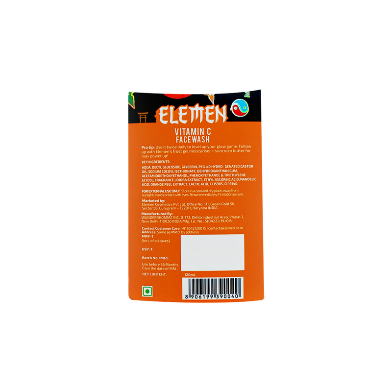 Elemen Vitamin C Face Wash with Jojoba & Orange Extracts